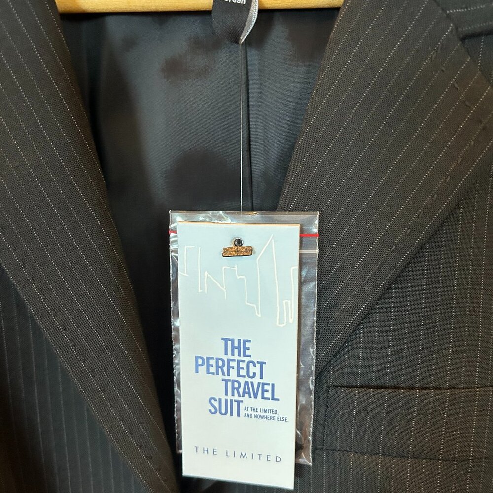 The Limited Travel Suit, Jacket size 10 and Pants size 12 , Black pinstripe, NWT